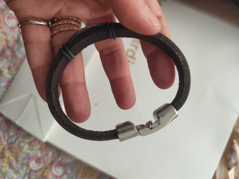 Siyah Rock Punk Erkek Deri Bileklik - Görsel 2