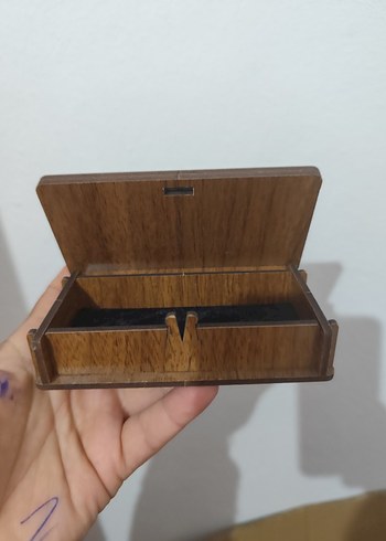 Ahşap Kadın Cüzdanı - Minimalist Desenli - Görsel 3