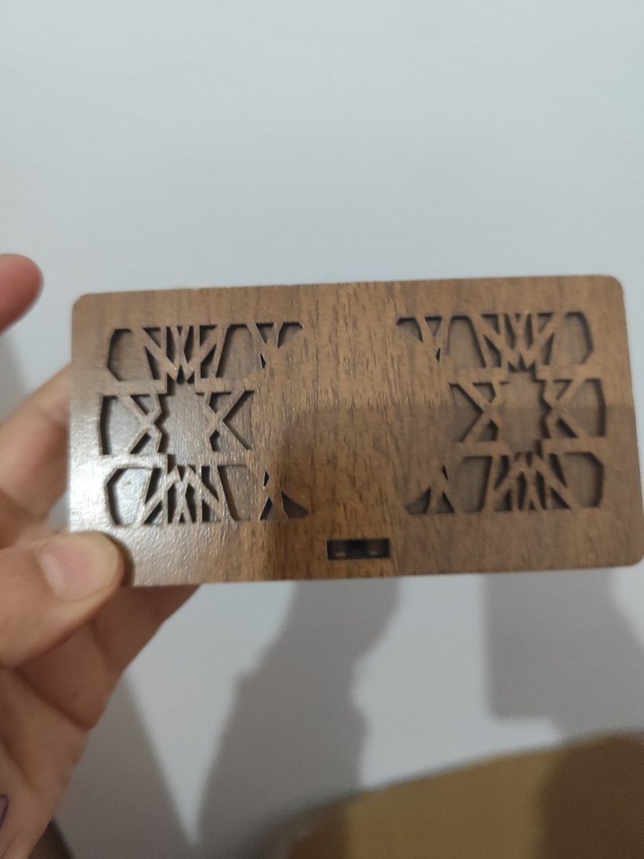 Ahşap Kadın Cüzdanı - Minimalist Desenli - Görsel 2