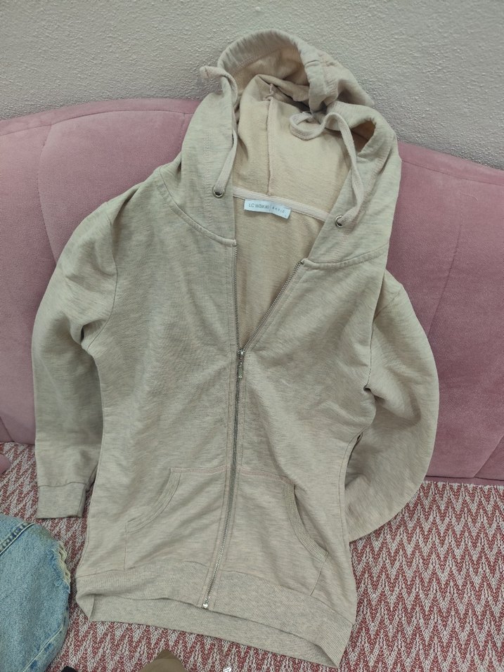 Bej V Yakalı Hamile Midi Hırka - Görsel 2