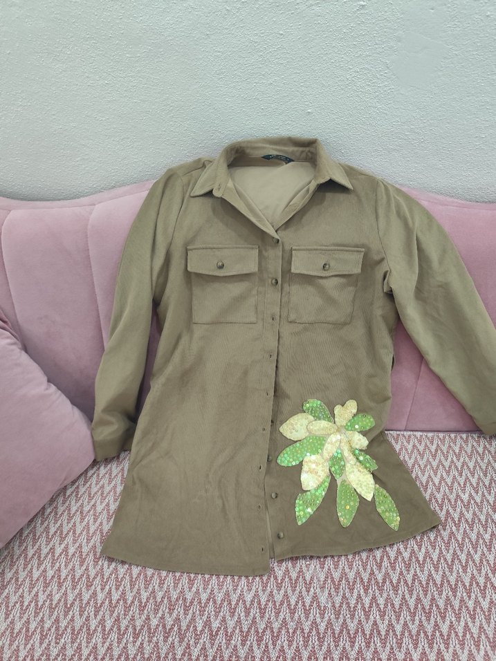 Bej Erkek Süet Polo Tişört - Görsel 2