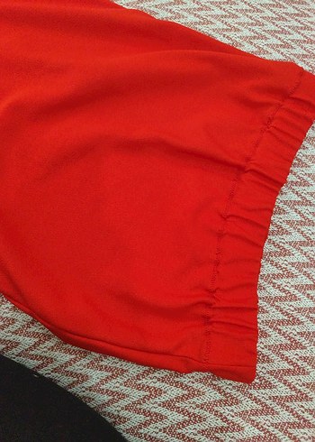 Kırmızı Volanlı Midi Hamile Eteği - Görsel 5