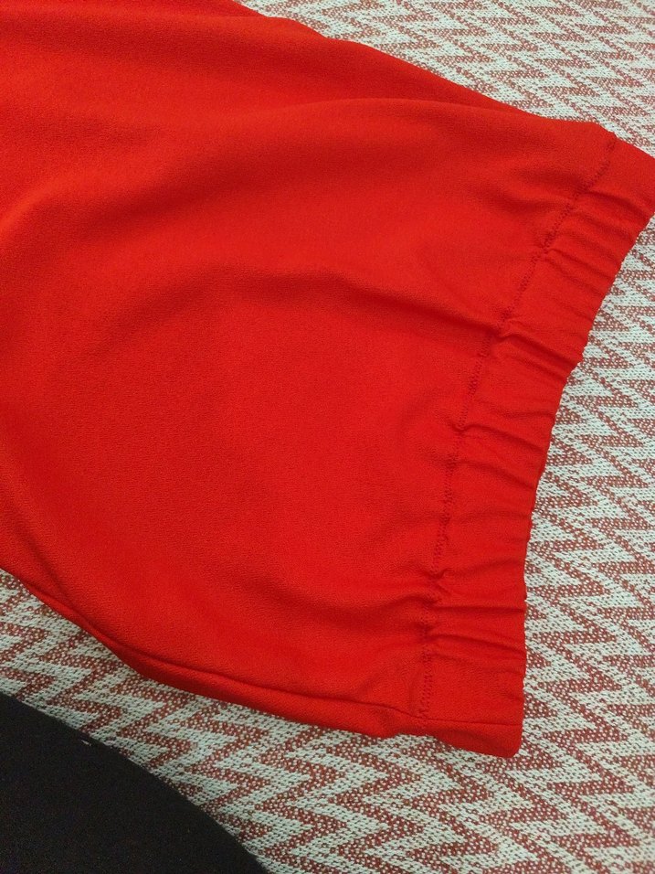 Kırmızı Volanlı Midi Hamile Eteği - Görsel 5