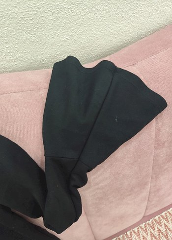 Siyah Uzun Kollu Drapeli Kadın Elbise - Görsel 2