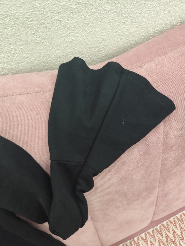 Siyah Uzun Kollu Drapeli Kadın Elbise - Görsel 2