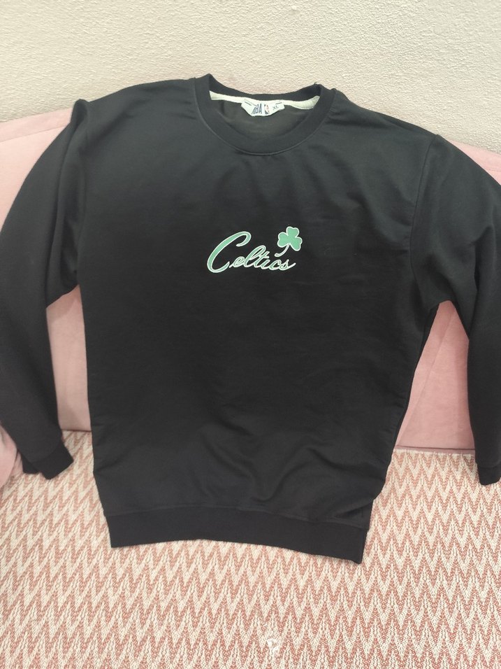 Kadın Siyah Boston Baskılı Sweatshirt - Görsel 3