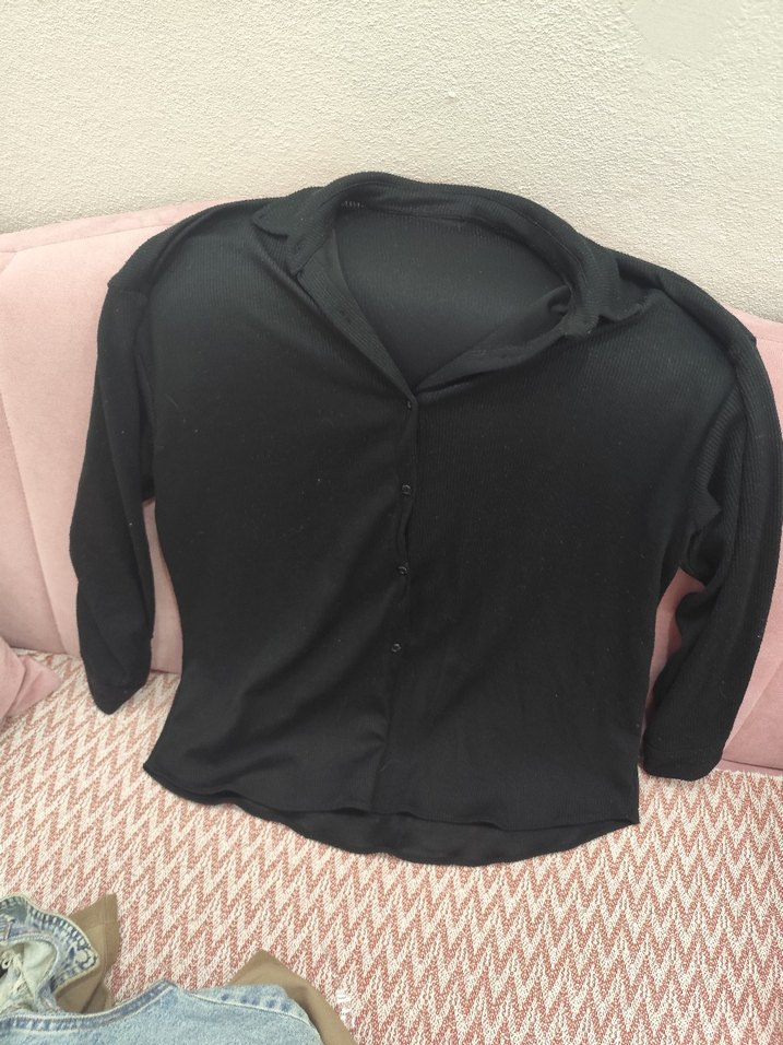 Siyah Kadın Boğazlı Triko Kazak - Görsel 3