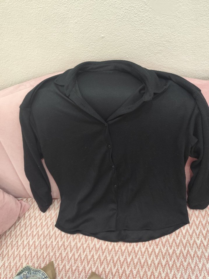 Siyah Kadın Boğazlı Triko Kazak - Görsel 2