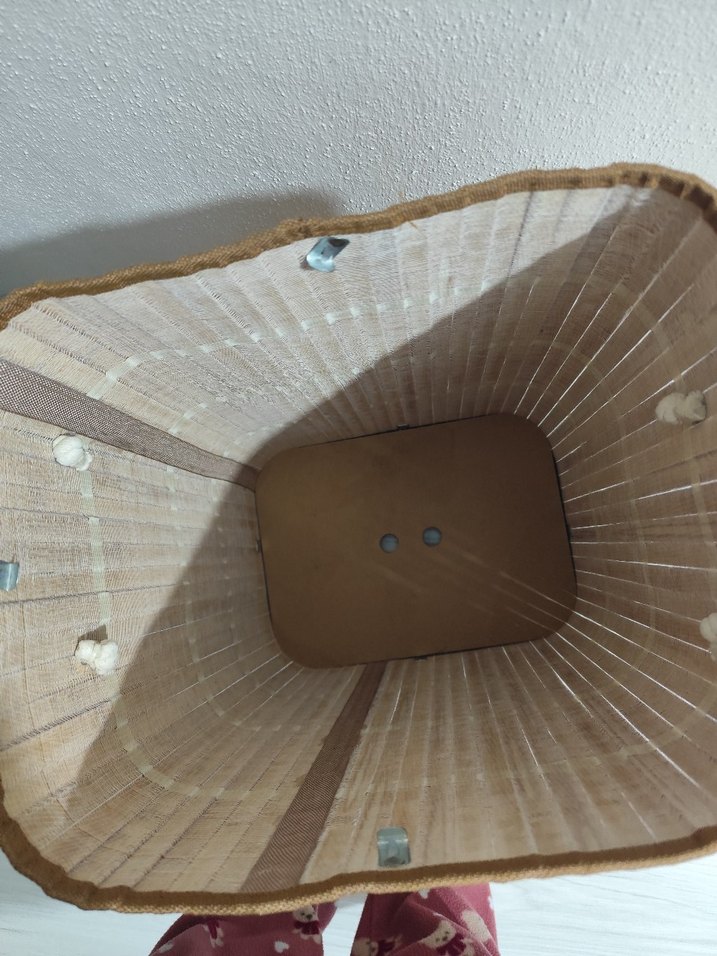 Bej Parlak Kapaklı Saklama Sepeti - Görsel 3