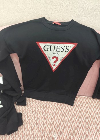 Guess Gri Baskılı Kadın Sweatshirt - Görsel 2