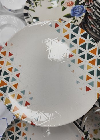 Çiçek Desenli Çok Renkli Tabak - Görsel 2