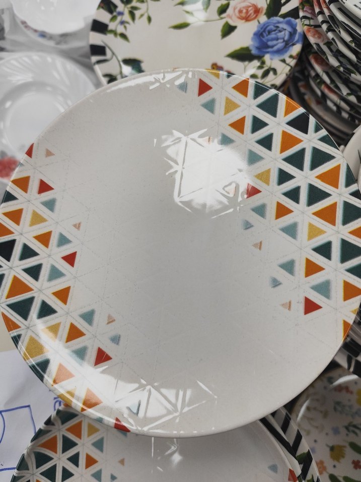 Çiçek Desenli Çok Renkli Tabak - Görsel 2