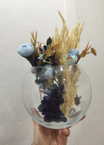 Püsküllü Mavi Bohem Gelin Buketi - Görsel 2