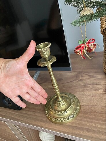 Beden Antika pirinç şamdan