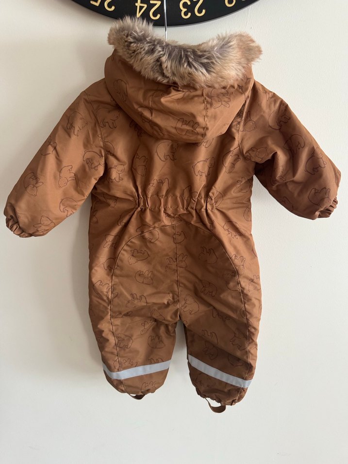 Kahverengi Nakışlı Bebek Kayak Tulumu - Görsel 3