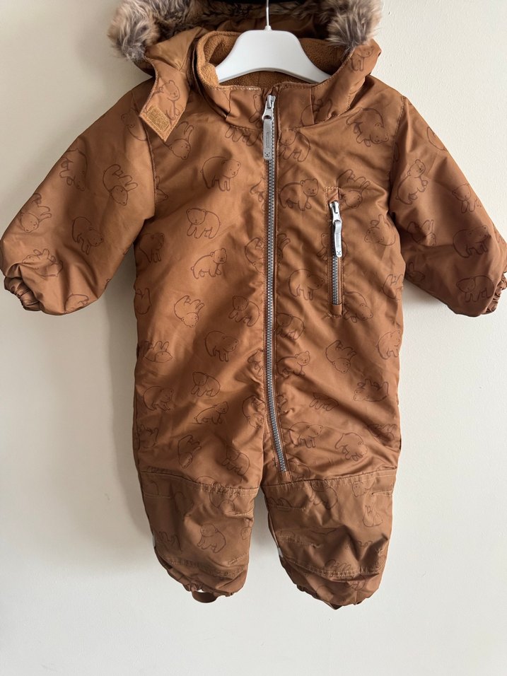 Kahverengi Nakışlı Bebek Kayak Tulumu - Görsel 2