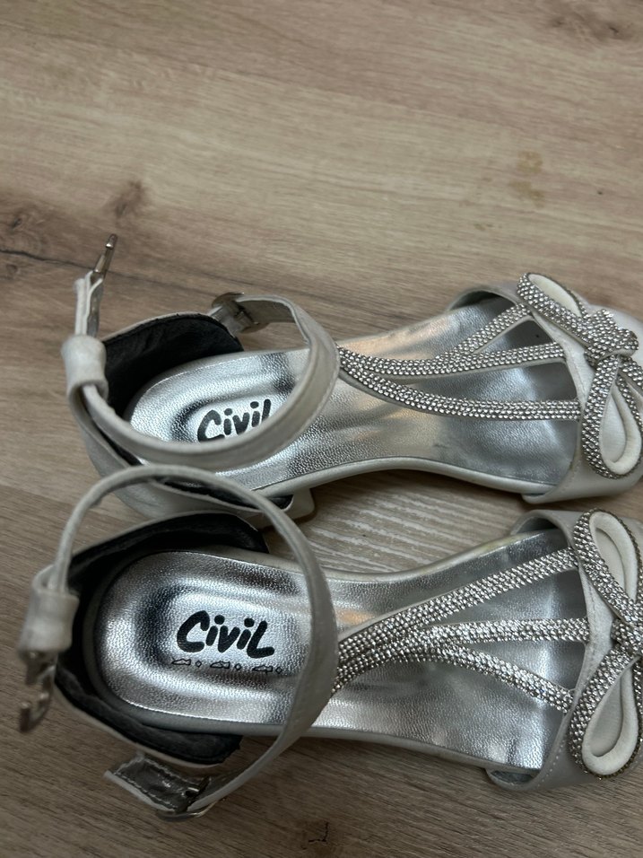 Tokalı Beyaz Topuklu çocuk Abiye Ayakkabı - Görsel 3