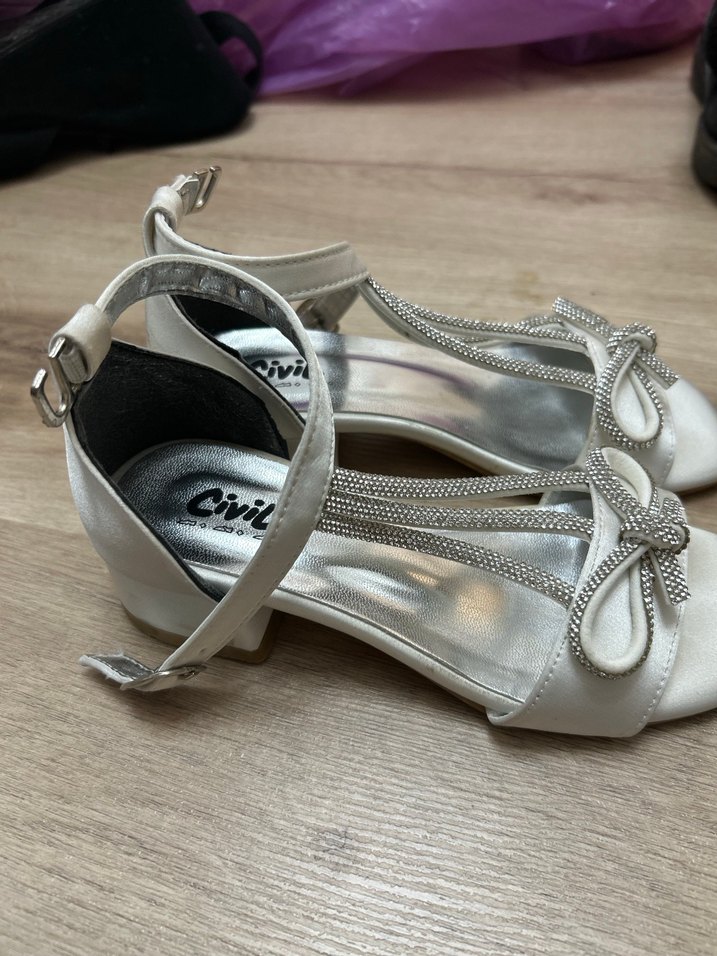 Tokalı Beyaz Topuklu çocuk Abiye Ayakkabı - Görsel 2