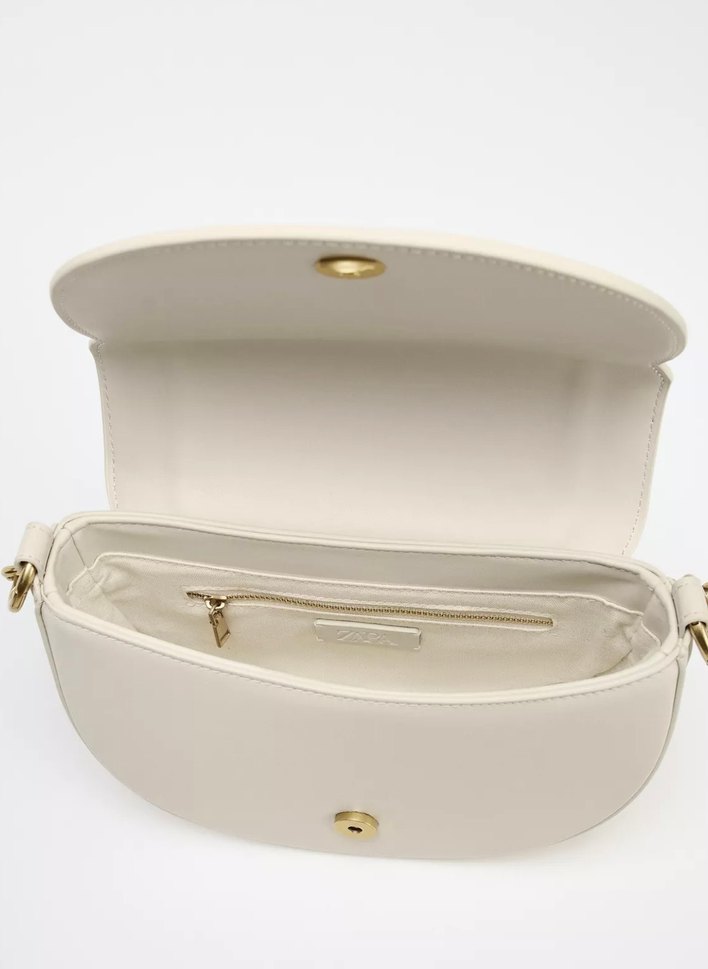 Beyaz Deri Kemerli Kadın Çanta - Görsel 3