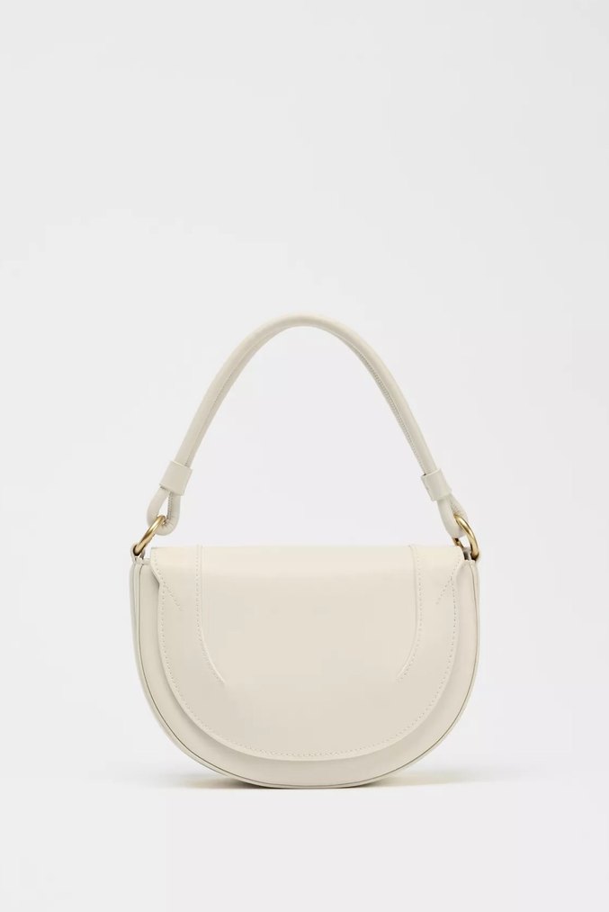 Beyaz Deri Kemerli Kadın Çanta - Görsel 4