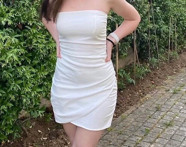 m Beden beyaz Renk Zara Mini Elbise