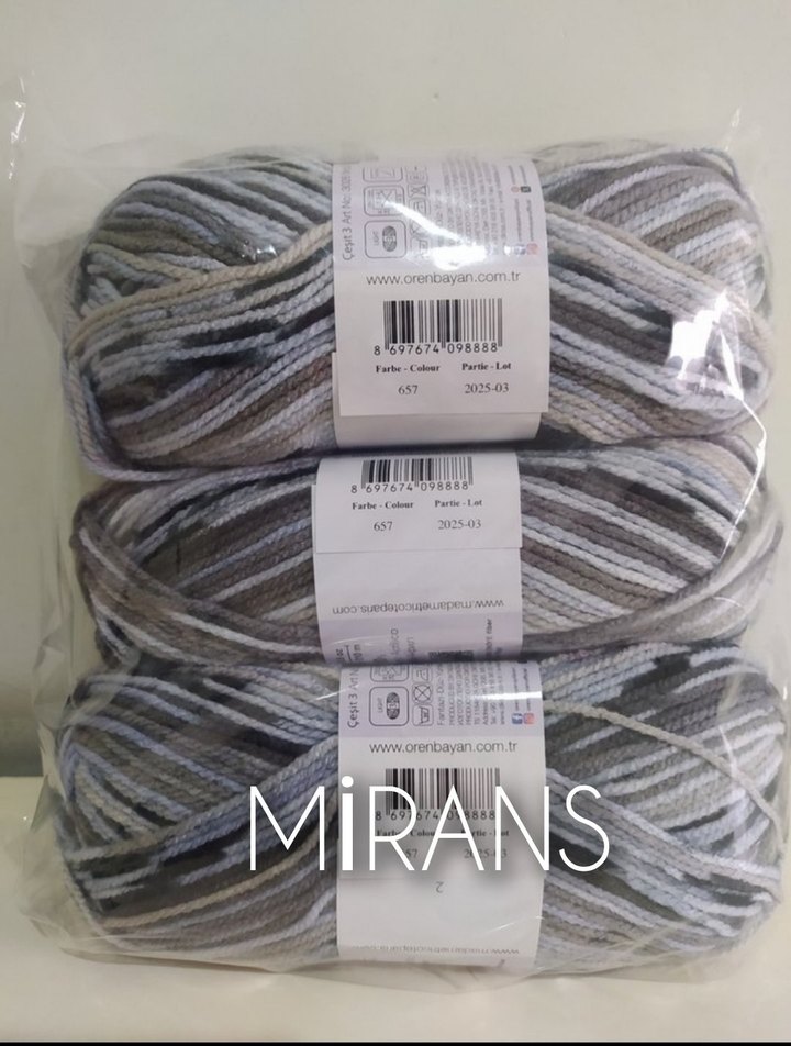 Ören Bayan Favori Baby Üçlü Örgü İpi Renk Kodu:657 - Görsel 2