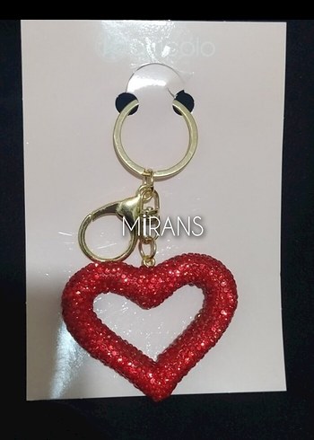 Işıltılı Taşlı Kalp Şeklinde Metal Anahtarlık - Görsel 4
