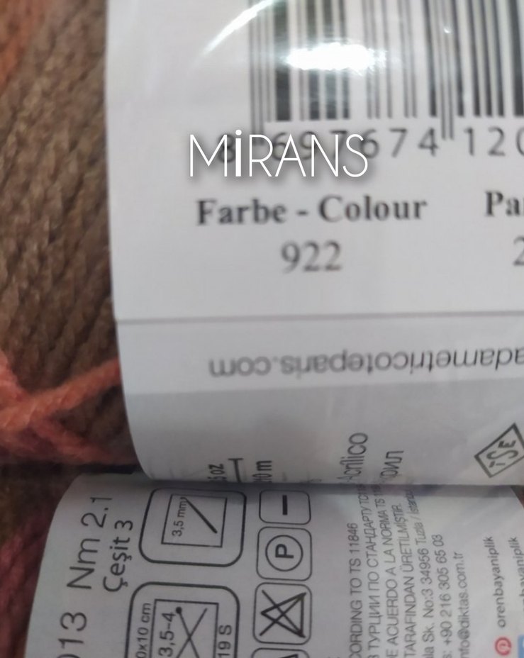 Ören Bayan Favori Batik Üçlü Örgü İpi Renk Kodu:922 - Görsel 3