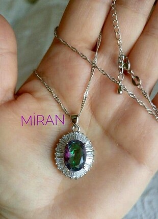 925 ayar gümüş mistik topaz kolye