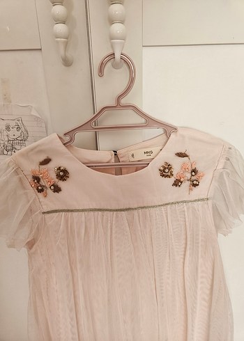 H&M Nakışlı Tül Elbise