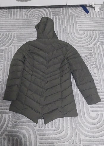 Kadın Gri Midi Mont Kapüşonlu Fermuarlı - Görsel 2