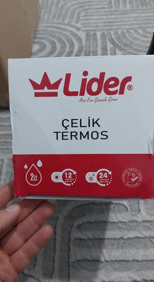 Lider Çelik Termos Gri - Görsel 2