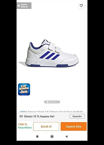Orijinal adidas çocuk spor ayakkabı