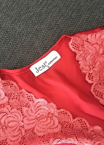 s Beden Kadın Parlak Kırmızı Uzun Kollu Pijama Takımı