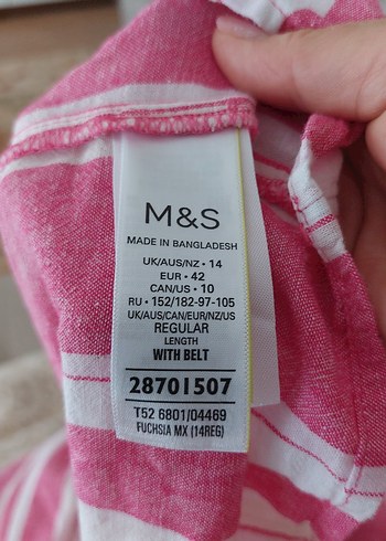l Beden pembe Renk M&S elbise