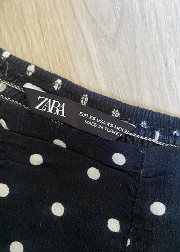 Zara Siyah Puantiyeli Kadın Bluz