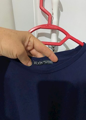 Kadın Mavi Kısa Kollu Salaş Tişört - Görsel 2