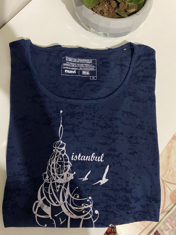 Lacivert Baskılı Hamile Tişörtü - Görsel 2