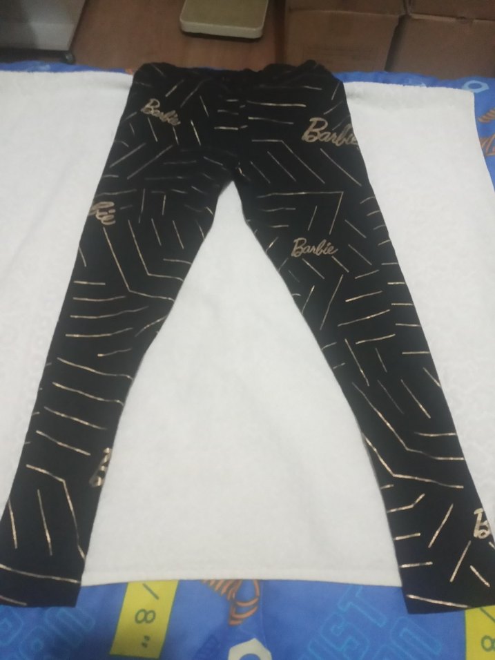 Siyah Baskılı Kız Çocuk Tayt - Görsel 4