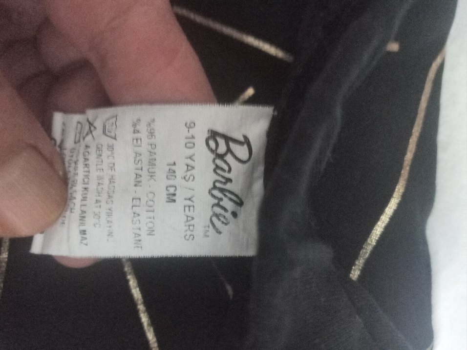 Siyah Baskılı Kız Çocuk Tayt - Görsel 5