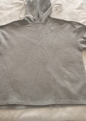 Gri kapüşonlu Sweatshirt