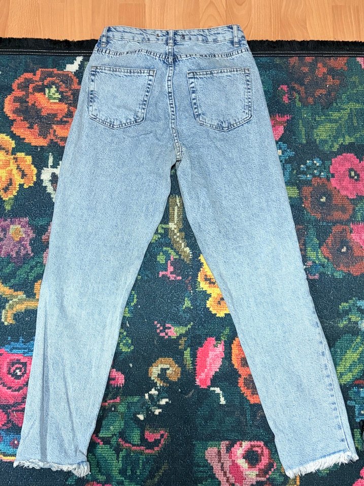 Açık Mavi Yüksek Bel Denim momJean — görsel 5/6