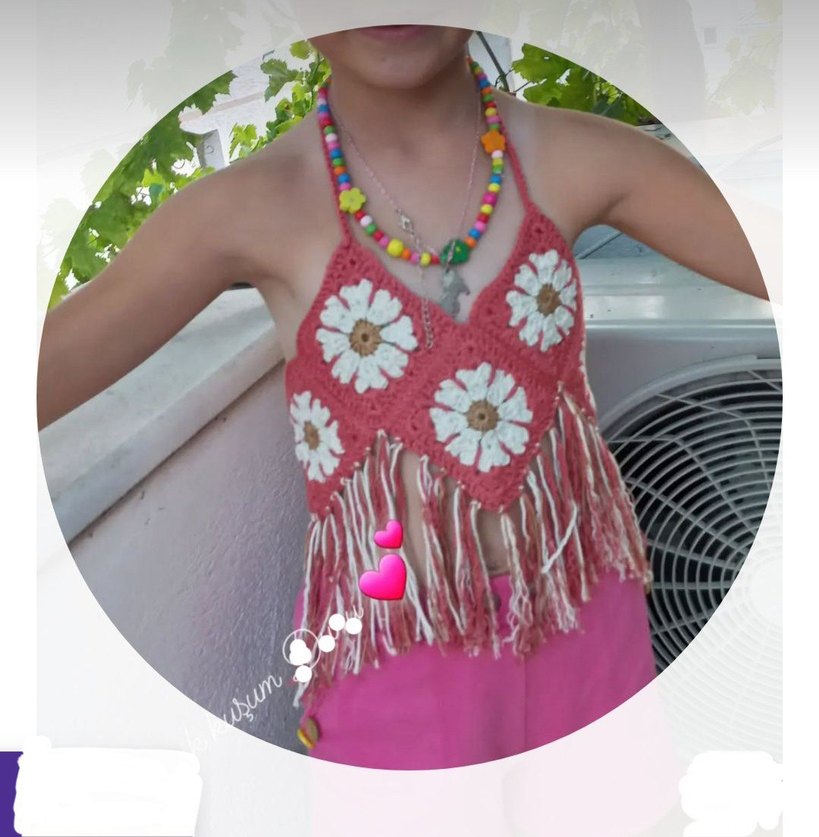 Örgü Merserize Kız Büstiyer - Görsel 4