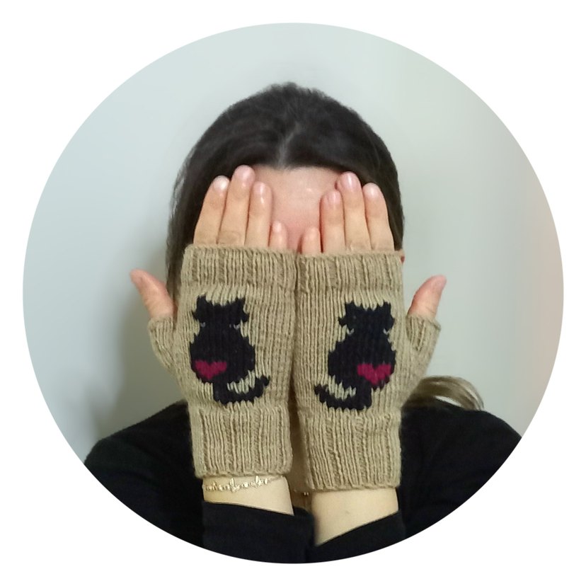 Kedi Figürlü Örgü Eldiven - Görsel 3