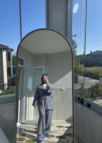 Gri Midi Kadın Ofis Takımı