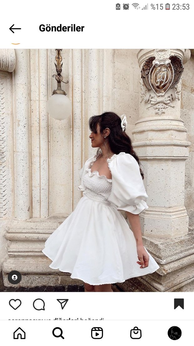 Mavi Saten Abiye Elbise - Görsel 5