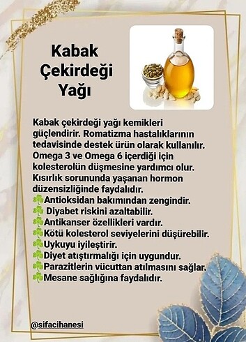 Diğer Kabak Çekirdeği Yağı