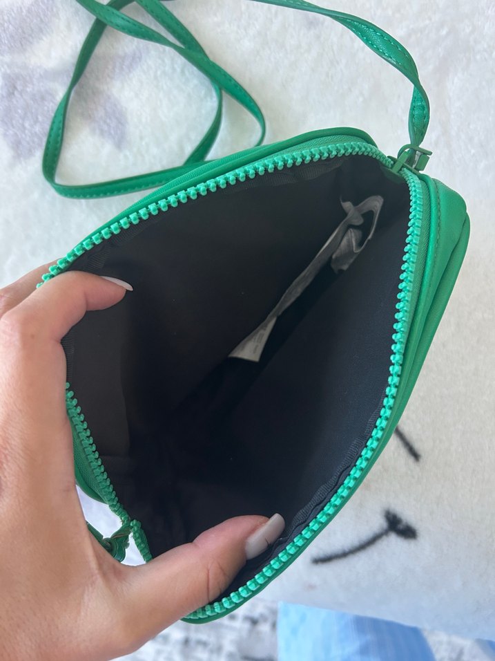 Yeşil Fermuarlı Kadın Çapraz Çanta - Görsel 3
