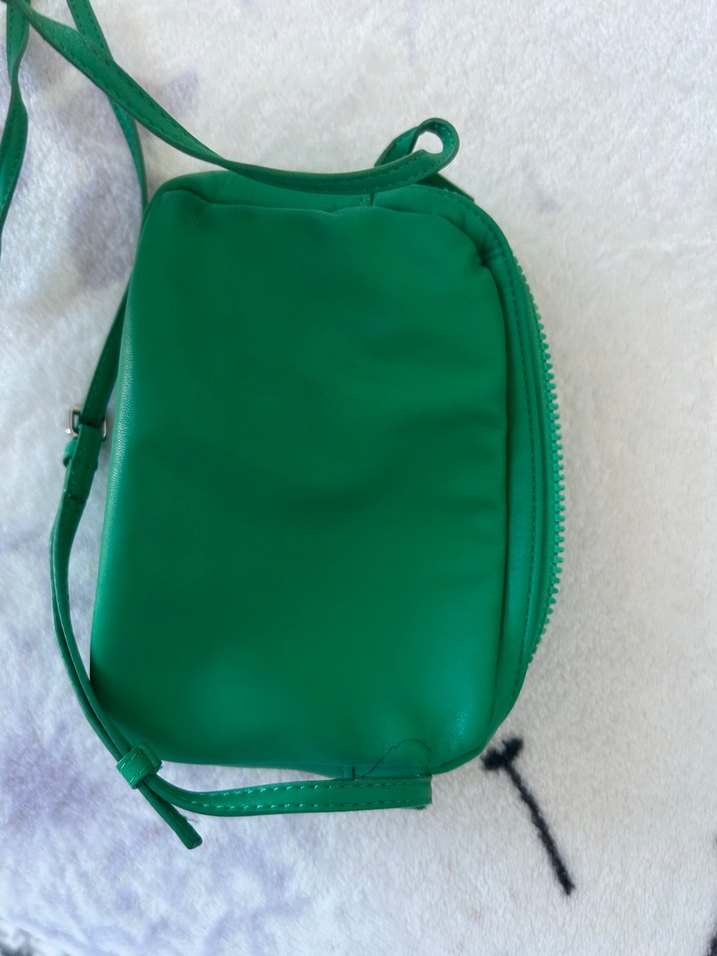 Yeşil Fermuarlı Kadın Çapraz Çanta - Görsel 4