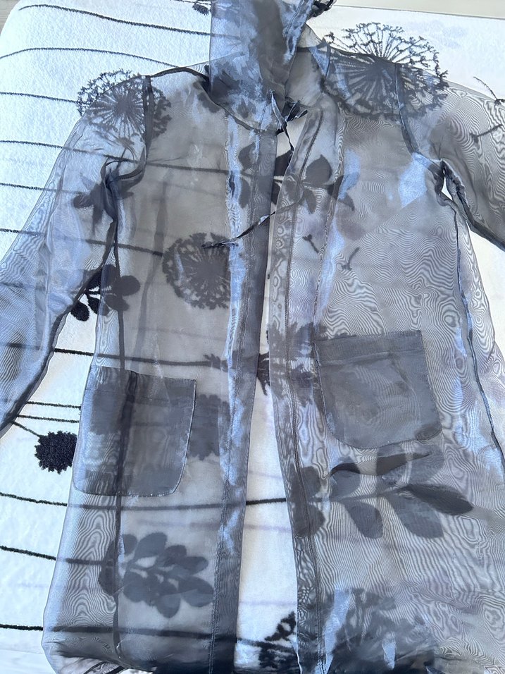 Gri Uzun Transparan Kadın Yağmurluk - Görsel 5